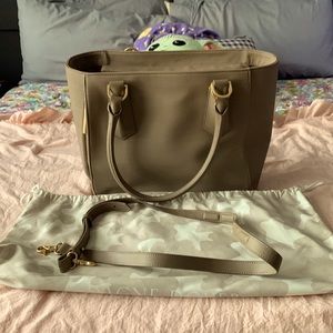 Well loved Beige Dagne Dover Small Signature Tote